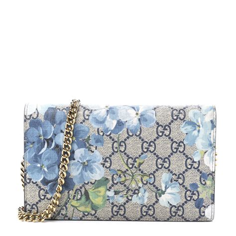 gucci blue blooms wallet on chain|gucci zip around wallet small.